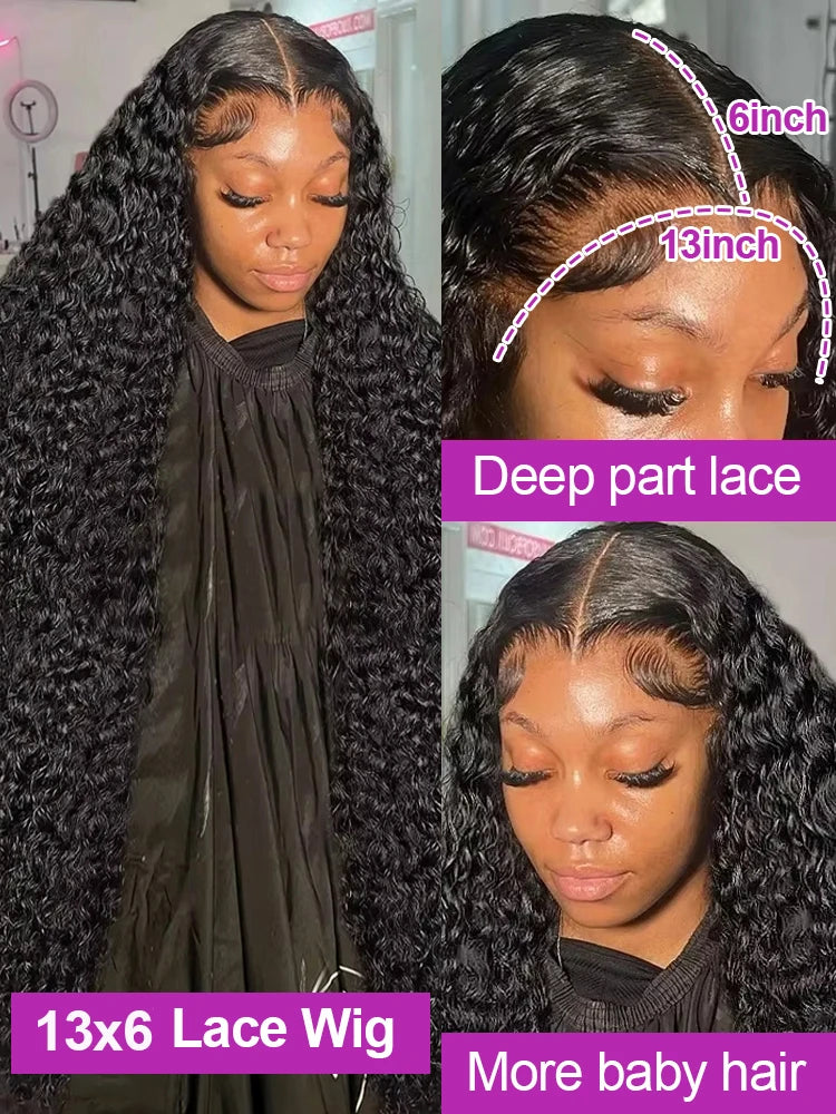 Deep Wave Wig Curly HD Lace Wig 13x6 Human Hair Wig