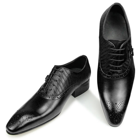 Black Deluxe Genuine Leather Men Shoes