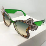 Green Diamond Butterfly Women Sunglasses