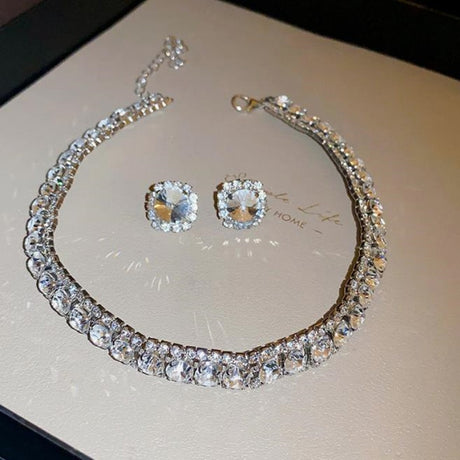Diamond Crystal Necklace Set