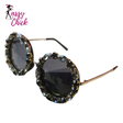 Diamond Crystal Round Sunglasses Sassy Chick Logo