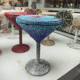 Blue Diamond Goblet Clutch Purse Luxury Handbag