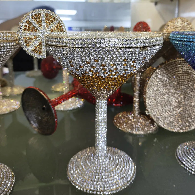 Diamond Goblet Clutch Purse Luxury Handbag