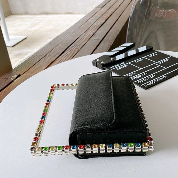 Black Diamond Leather Clutch Bag