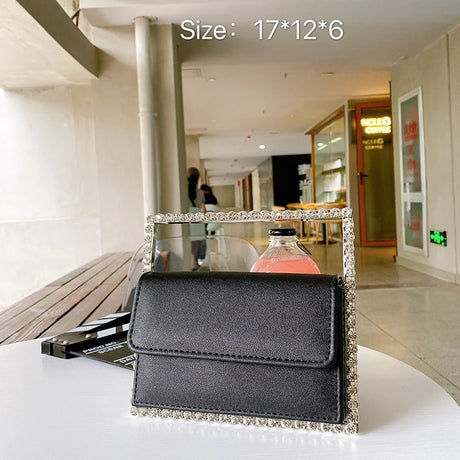 Size of Diamond Leather Clutch Bag