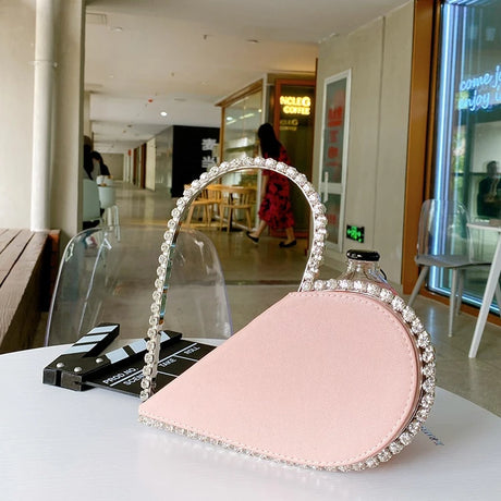 Pink Diamond Leather Clutch Bag