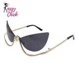 Diamonds Frameless Cat-Eye Sunglasses Sassy Chick Logo