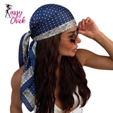 Dot Print Silk Bandana Sassy Chick Logo