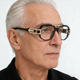 Model Using Double Bridge  Anti Blue Light Reading Glasses