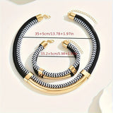 Size of Double Line Metal Tube Necklace and Bracelet