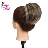 Drawstring Clip in Hair Bun Synthetic Sassy Chick Logo