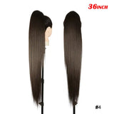 Drawstring Synthetic 36 inch Long Ponytail