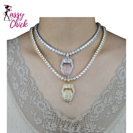 Drip Lip Dollar Sign Necklace Sassy Chick Logo