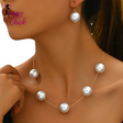 Elegant Acrylic Pearl Earrings & Necklace Set Sassy Chick Logo