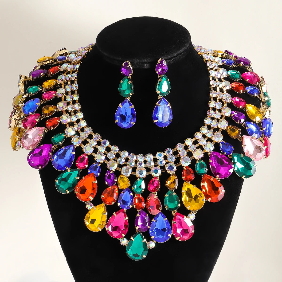 Elegant Banquet Geometric Rhinestone Jewelry Accessories multi-color