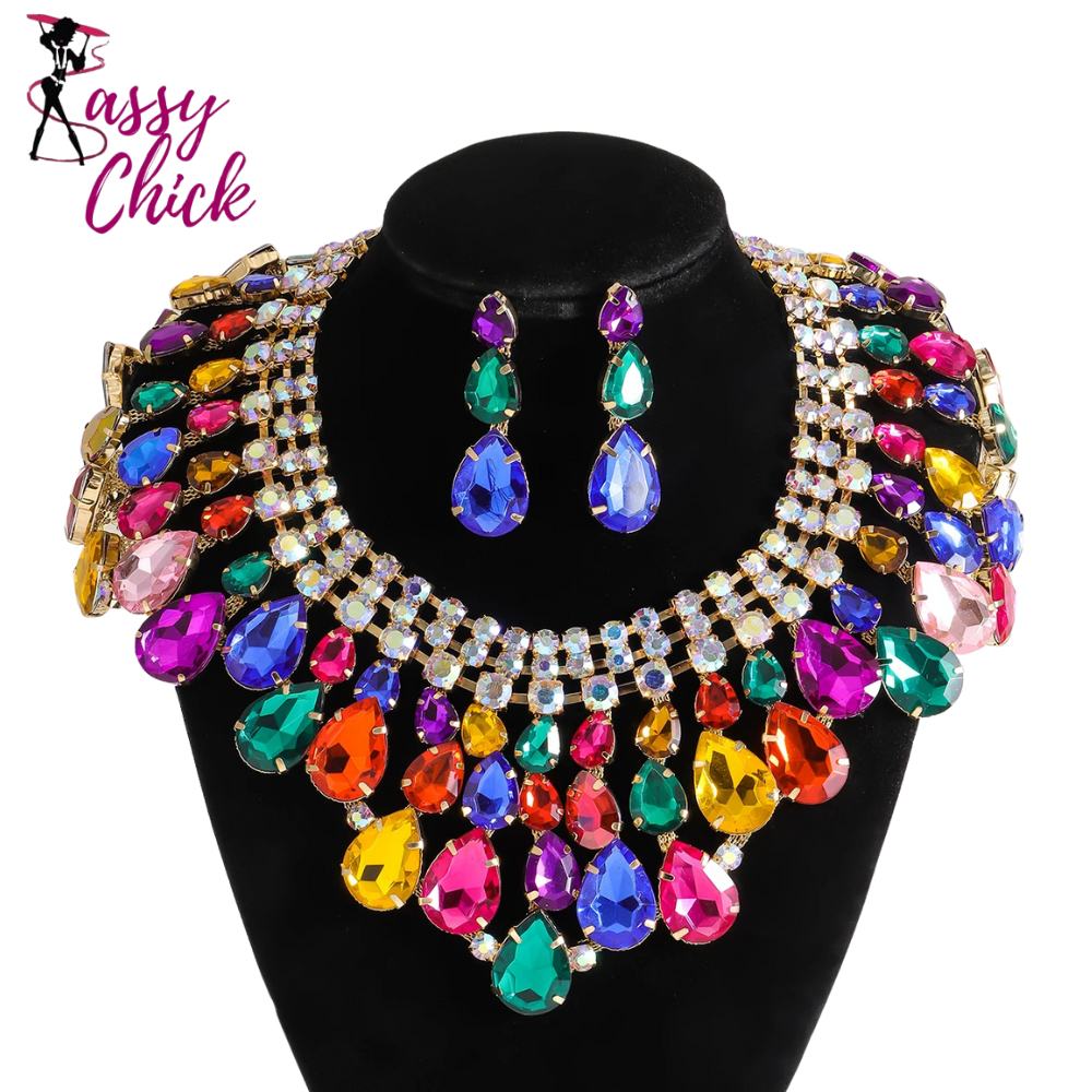 Elegant Banquet Geometric Rhinestone Jewelry Accessories Sassy Chick Logo