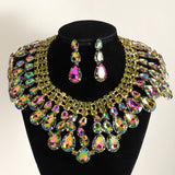 Elegant Banquet Geometric Rhinestone Jewelry Accessories green