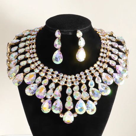 Elegant Banquet Geometric Rhinestone Jewelry Accessories white