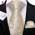 Elegant Beige Yellow Floral Plaid Paisley Men Ties Sassy Chick Logo