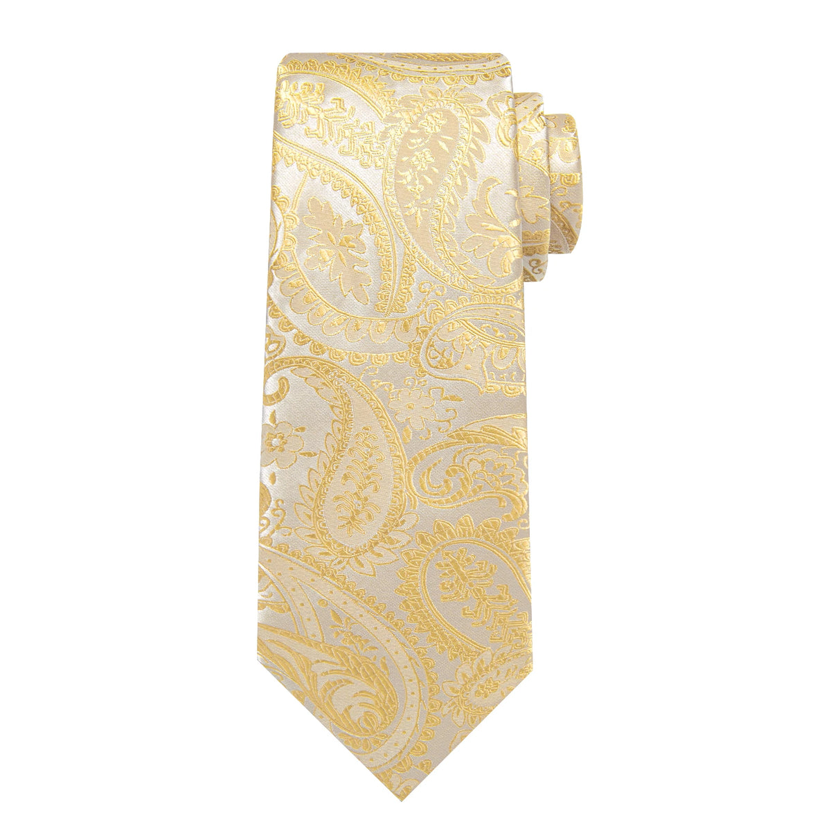 Elegant Beige Yellow Floral Plaid Paisley Men Ties