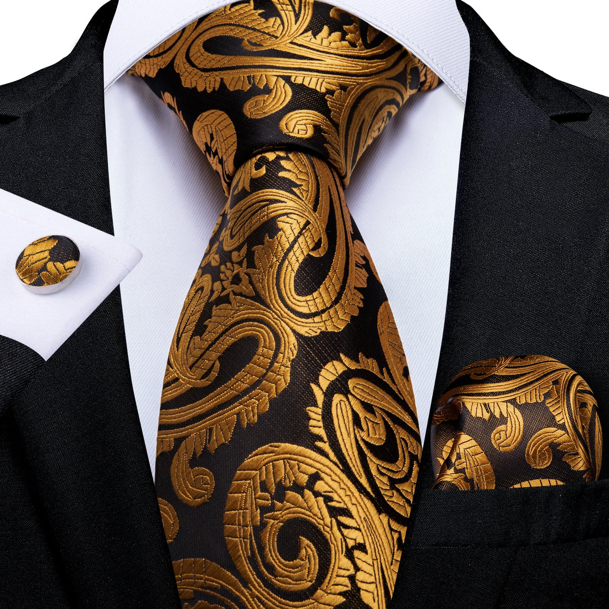 Elegant Beige Yellow Floral Plaid Paisley Men Ties