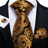 Elegant Beige Yellow Floral Plaid Paisley Men Ties
