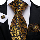 Elegant Beige Yellow Floral Plaid Paisley Men Ties