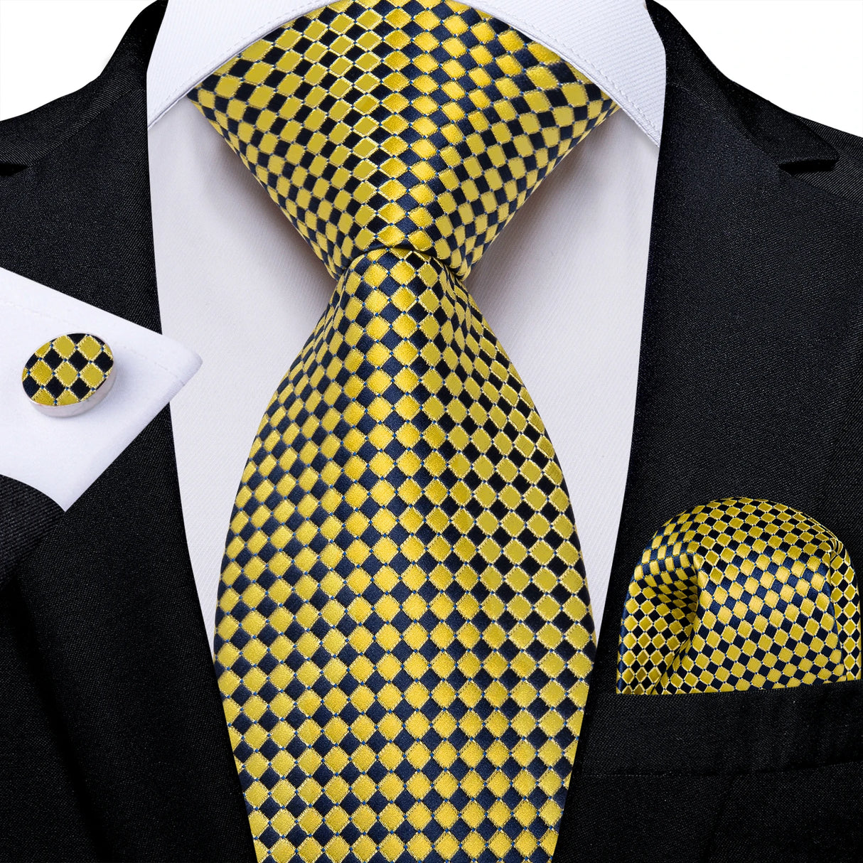 Elegant Beige Yellow Floral Plaid Paisley Men Ties