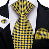 Elegant Beige Yellow Floral Plaid Paisley Men Ties