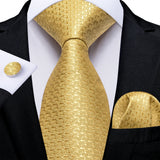 Elegant Beige Yellow Floral Plaid Paisley Men Ties