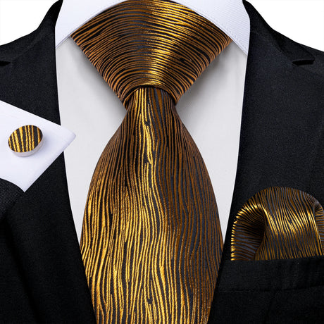 Elegant Beige Yellow Floral Plaid Paisley Men Ties