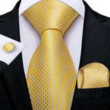 Elegant Beige Yellow Floral Plaid Paisley Men Ties