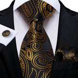 Elegant Beige Yellow Floral Plaid Paisley Men Ties