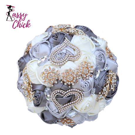 Elegant Bridal Holding Flower Bouquet Sassy Chick Logo