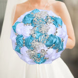 White Blue Elegant Bridal Wedding Bouquet