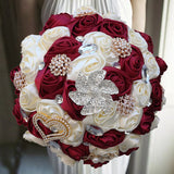 White Red Elegant Bridal Wedding Bouquet