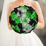 Black Green Elegant Bridal Wedding Bouquet