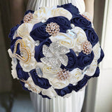 White Blue Elegant Bridal Wedding Bouquet