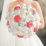 White Pink Elegant Bridal Wedding Bouquet