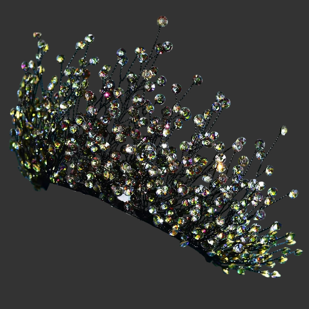 Yellow Elegant Bright Rhinestone Bridal Crown Wedding Hairpiece