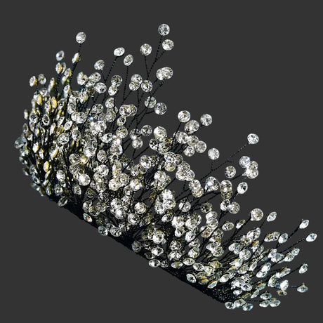 Silver Elegant Bright Rhinestone Bridal Crown Wedding Hairpiece