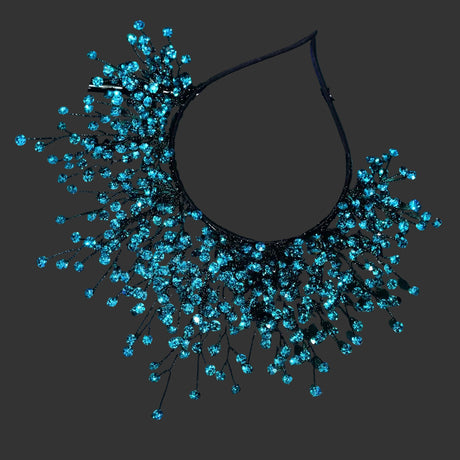 Green Elegant Bright Rhinestone Bridal Crown Wedding Hairpiece