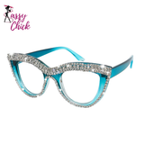 Elegant Cat Eye Rhinestone Glitter Eyeglasses Sassy Chick Logo