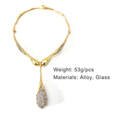Details Elegant Choker Irregular Pendant Glass Necklace