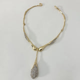 Gold Elegant Choker Irregular Pendant Glass Necklace