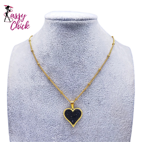 Elegant Crystal Heart Necklace Sassy Chick Logo