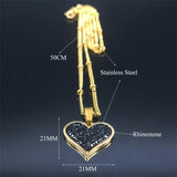 Size of Elegant Crystal Heart Necklace