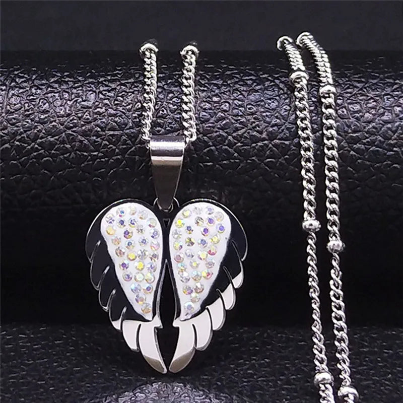 Wings Elegant Crystal Heart Necklace