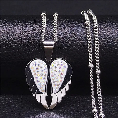 Wings Elegant Crystal Heart Necklace
