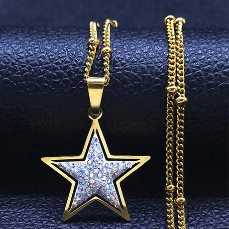 Star Elegant Crystal Heart Necklace